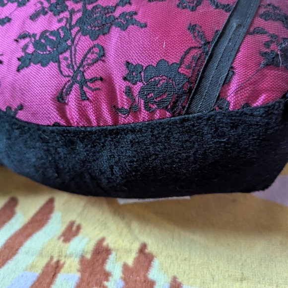 Pink and Black Lace Laced Bunny Plush Bunny Pillow - Picture 2 of 5